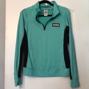 Pink, teal and black sweat shirt